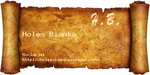 Holes Bianka névjegykártya