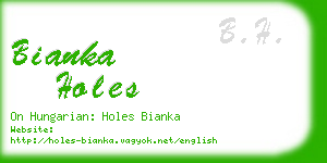 bianka holes business card